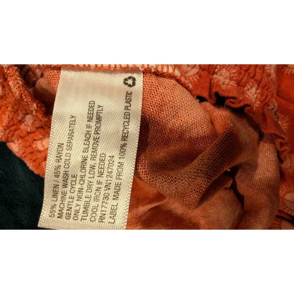 2 Pairs Target Linen‎ Blend Sz M Shorts Sun Print & Wave Print Elastic Waist